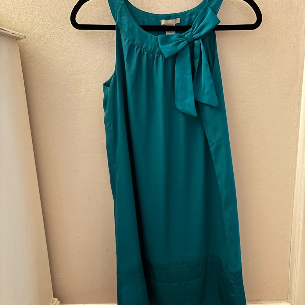 H&M Teal Bow-Accent Sleeveless Midi Dress